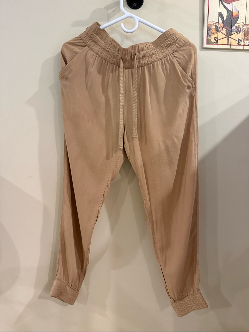Sunday Best Drawstring Lightweight Pants | Tan | Size Small
